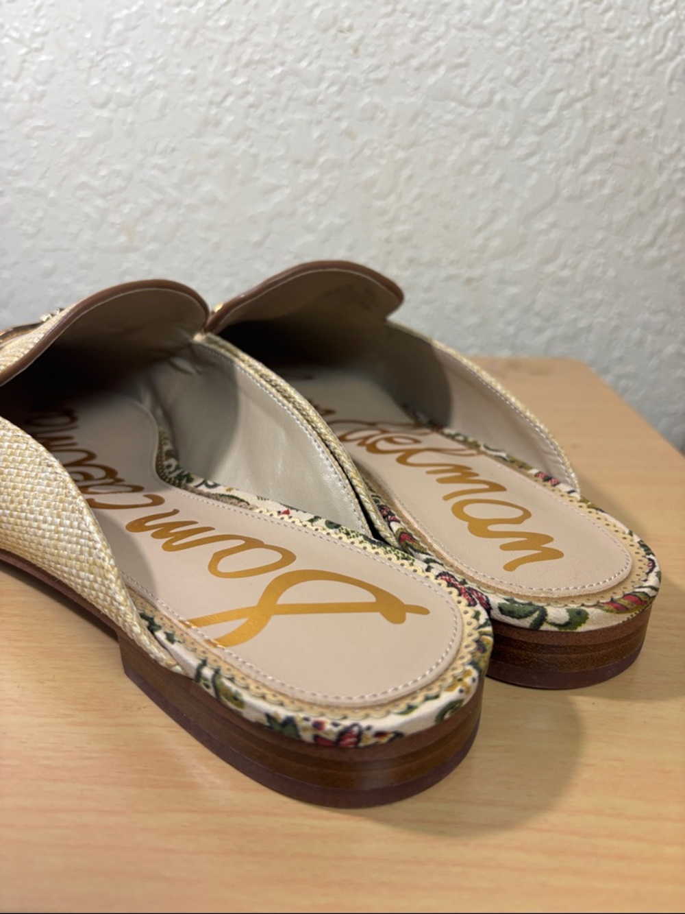 Sam Edelman Men's Cream Woven Slip-On Horsebit Loafers - Picture 8 of 9